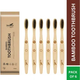 Bamboo Toothbrush with Charcoal Activated Soft Bristles | Adult - Pack of 6 Soft Toothbrush-4