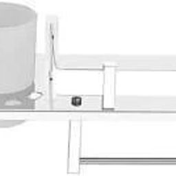 4 IN 1 BATHROOM SHELF WITH SOAP DISH Silver Towel Holder-image-62