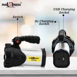 daily needs shop Home Emergency search torch light Long Range 100w Rechargeable 20 hrs Torch Emergency Light image 2