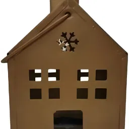 Luxe Gold Hut Tealight Lantern - Elegant Candle Holder for Warm Ambiance Gold Cast Iron Table Lantern-image-92