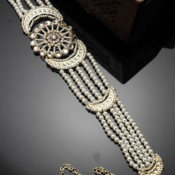 KARATCART Kundan-Studded & Pearl-Beaded Kamarbandh-18