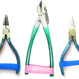 Silk Thread Jewellery Making Pliers and Cutter Combo Flat, Round and Side Cutter/Kadicut Nose Plier - Pack of 3 Pieces (JK-3 Mini Super)-33