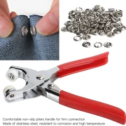 sarvashva trends 200pc Thickened Snap Fasteners Kit, Snap Button Fastner, Snap Fastener Plier Combination Snap Ring Plier image 4