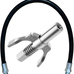 Grease Gun Coupler Quick Lock & Release 10000 PSI With 12inch Black Pipe Manual Dispenser-26