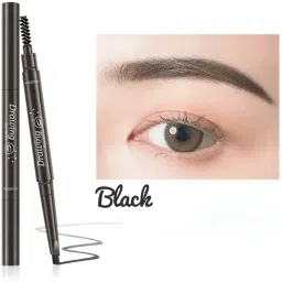 Black Eyebrow Pencil | Precise Liner & Comb | Smudge-Free Matte Finish-38