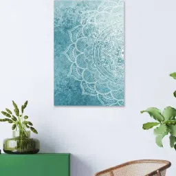 da monica Blue Mandala Teakwood Framed Canvas Art Print-picture-14