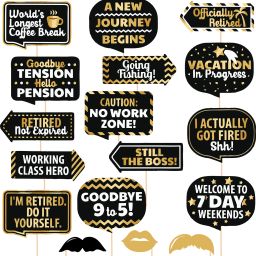 Retirement Photo Booth Props for Retirement Party Decorations (Pack of 17) Photo Booth Board-image-75