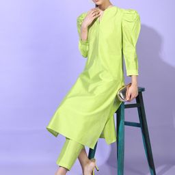 vishudh Women Cotton Blend Kurta Pant Set-picture-6