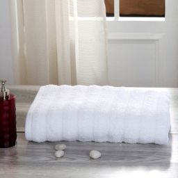 White Solid 550 GSM Cotton Bath Towel by Maspar-picture-13
