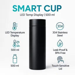 zippybazaar Temperature Hot & Cold Led Smart Water Bottle 500 ml Water Bottle-image-39