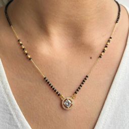 Round Shape Diamond Attached Fancy Chain 18 Inch Mangalsutra Alloy Mangalsutra-image-43