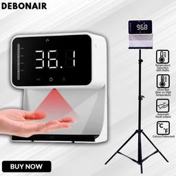 DEBONAIR 2 IN 1 IR THERMOMETER & AUTOMATIC SANITIZER DISPENSER WITH VOICE TEMPERATURE ALERT 1 L SANITIZER STAND DISPENSER image 2