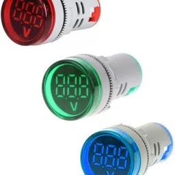 Pack of 3 Volt Meter LED Digital Display Gauge Volt Digital,Voltage Meter Indicator,Signal Lamp,Voltmeter Lights Tester Combo Measuring Range 60-500V AC, 22 mm Digital Voltage Tester-image-41