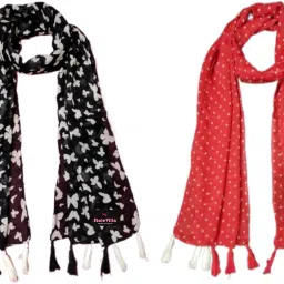 Printed Chiffon Women Multicolor Scarf, Stole, Fancy Scarf-image-91