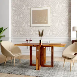 Foldable Solid Wood 6 Seater Dining Table-image-49