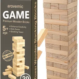 Tip-Top Jenga Wooden Block Stacking Tower Game for Kids Ages 5+-25
