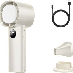 Youthvilla Portable USB Rechargeable Handheld Fan | 4000mAh Mini Fan with Digital Display Fan-White USB Fan-20
