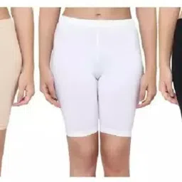 Pack of 3 Solid Women Multicolor Gym Shorts, Night Shorts, Sports Shorts, Running Shorts, Swim Shorts, Beach Shorts-image-57