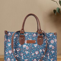 FARGO Floral Printed Oversized Structured Handheld Bag-8