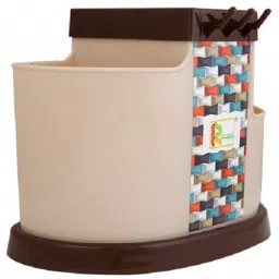 crew4 3 in 1 Multi Functional Self Draining Organizer holder Plastic Cutlery Set image 2