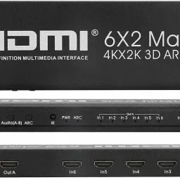 Tobo HDMI Matrix Switch, 6x2 Five Home Ultra HD 4K x 2K 6 in 2 Out HDMI True Matrix 32 inch Blu-ray Player-7