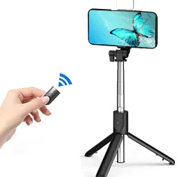 Wanzhow Best Bluetooth Selfie Sticks with Tripod Stand and Light for Mobile Phone Monopod, Tripod, Tripod Bracket, Tripod Kit image 2