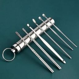 6 Pcs Ear Cleaning Kit, Resuable Ear wax Remover Tools Kit with Aluminum Tube-image-1