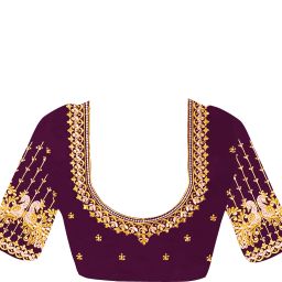 Unstitched Art Silk Blouse Material Embroidered-image-35