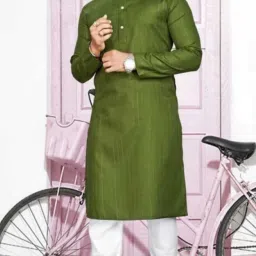 Men Solid Cotton Blend Straight Kurta-image-53
