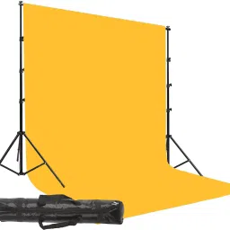 GiftMax Photography Backdrop Stand Kit Background Support Kit Foldable with Bag and Curtain Cloth (with Stand KIT, Yellow Screen) Reflector-15