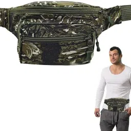 Verilux Fashion Printed Nylon Waist Bag Double Layer Chest Bag for Running and Hiking Waist Bag-image-6