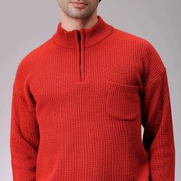 Men Self Design Round Neck Brown Sweater-image-52