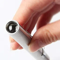 aryshaa Switch Control and Pen Shape Moon Light Pocket Laser Torch in silver body. Torch image 4