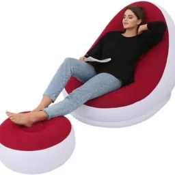 Inflatable single sofa Lounge Chair with Footrest electric airblower Inflatable Sofa/ Chair-10