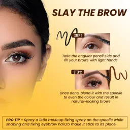 coloressence Expert Eye Brow Pencil 2 in 1 Dual Function Brow Filling Pencil with Spoolie Shaping Brush Eyebrow Styler - 0.25 g (Brown) image 4