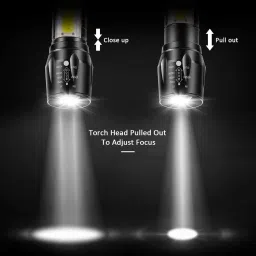 wifton Rechargeable Pocket Light Zoom COB USB Charging Led, Crash Resistant TorchI Torch image 3