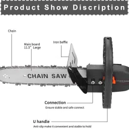 mld CSAD-1024 12Inch Electric Chainsaw Adapter Set for Angle Grinder Machine Woodworking Tool (Angle Grinder Machine not included) Cordless Chainsaw image 2