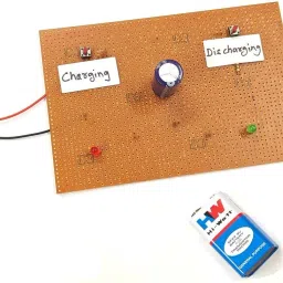 Charging and Discharging of Capacitor Physics Working Model Science Project Electronic Components Electronic Hobby Kit-16