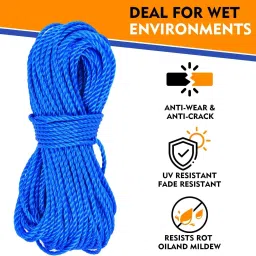 10 Meters Multipurpose Use Rope Clothes Drying Heavy Duty Travel 8MM Thickness Multicolor-17