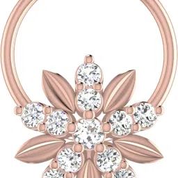 avsar Inakshi 14kt Cubic Zirconia Rose Gold Nose Wire-image-69