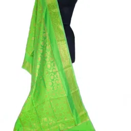 Art Silk Woven Light Green Women Dupatta-image-76