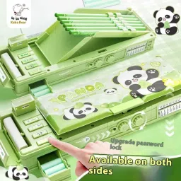Panda Multi-Functional Double-Sided Pop-Up Pencil Box Panda Art Plastic Pencil Box-50
