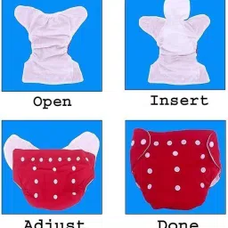 aldeco Pack of 2-Baby Multicolor Pocket Diaper / Adjustable or free size Cloth Pocket Diaper/Nappy for child of 0-24months with No insert pad image 2
