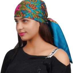 Floral Print Wool Blend Women Green Scarf-image-85