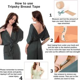 Women's Cotton Spandex Multipurpose Breast Lift Boob Tape 049 Nursing Breast Pad-image-57