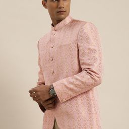 VASTRAMAY Men Self-Design Slim-Fit Bandhgala Blazer-picture-35