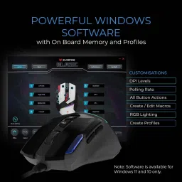 EVOFOX Blaze 12800 DPI Gaming Sensor and 8 Buttons RGB Wired Ambidextrous OpticalGaming Mouse image 4