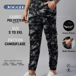 Men Printed Black Track Pants-image-16