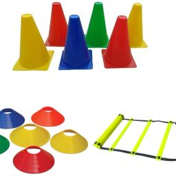 6 PVC Cones 10 Space Markers and 4 Meter Ladder Agility Fitness Accessory Kit Kit-image-8