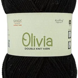 Ganga Olivia Hand Knitting and Crochet Yarn (200 Gram) (Black Shade no-6)-image-0